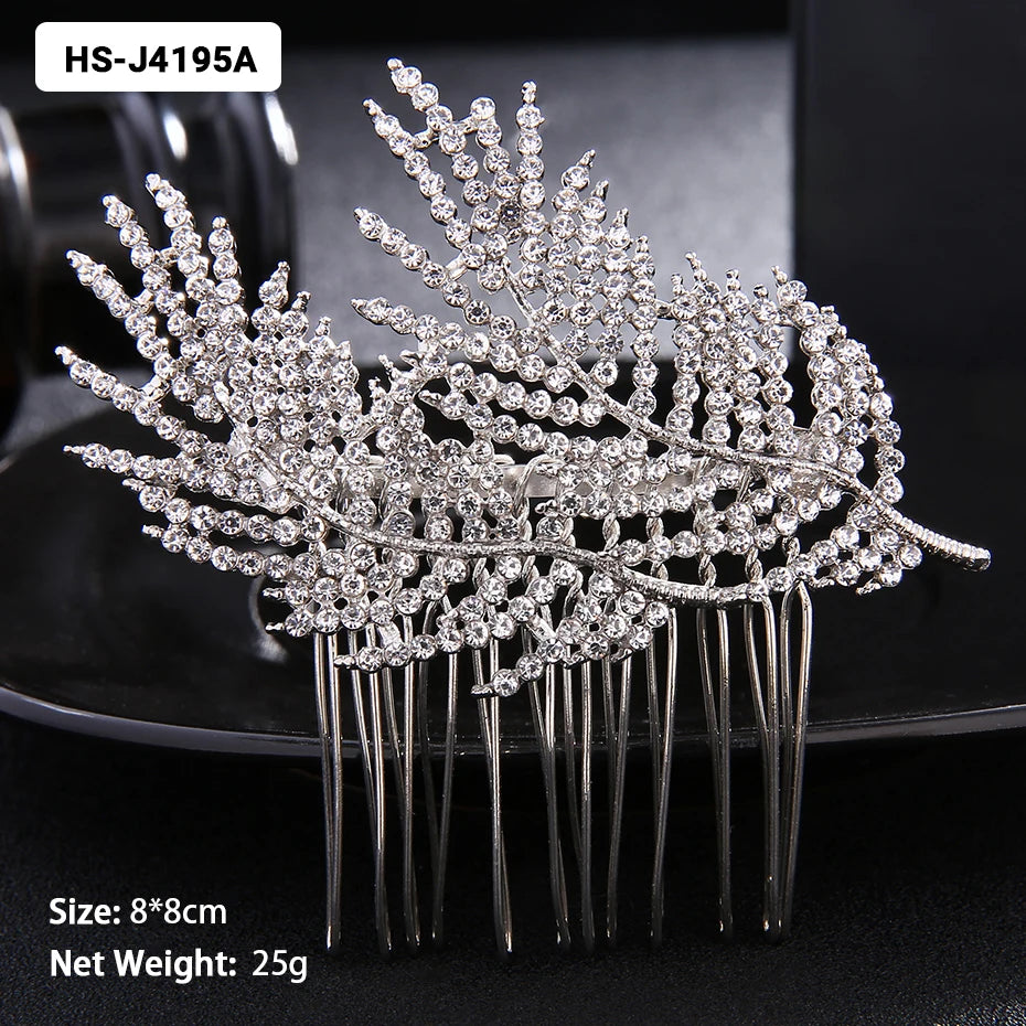 Efily Classic Silver Color Wedding Hair Combs Hairpins Crystal Rhinestone Bride Hair Accessories Women Tiara Bridal Hair Jewelry