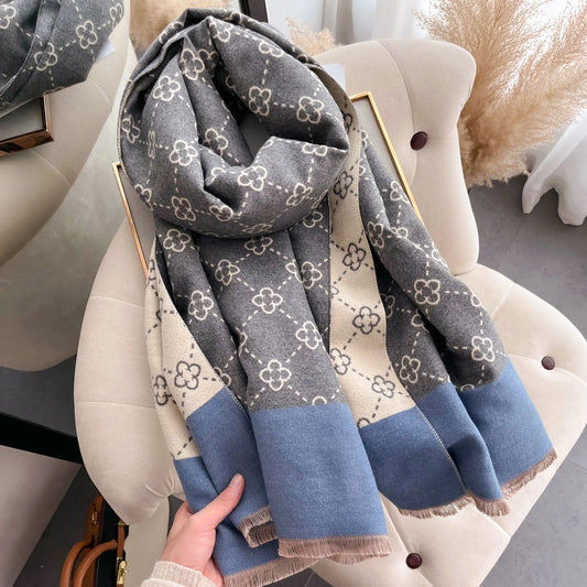 2023 Design Winter Warm Cashmere Shawl Fashion Scarf Women Neckerchief Pashmina Head Scarves Wrap Femal Poncho Echarpe Bandana