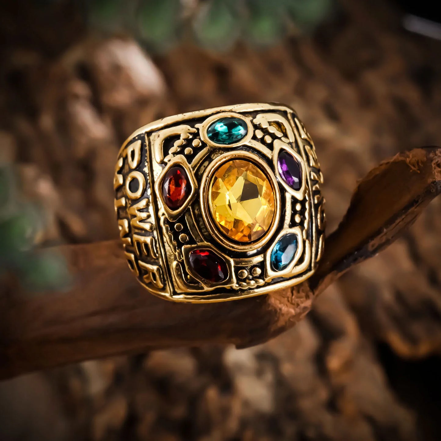 New Creative Unlimited Thanos Men's Ring 6 Gemstones Atmospheric Retro Accessories