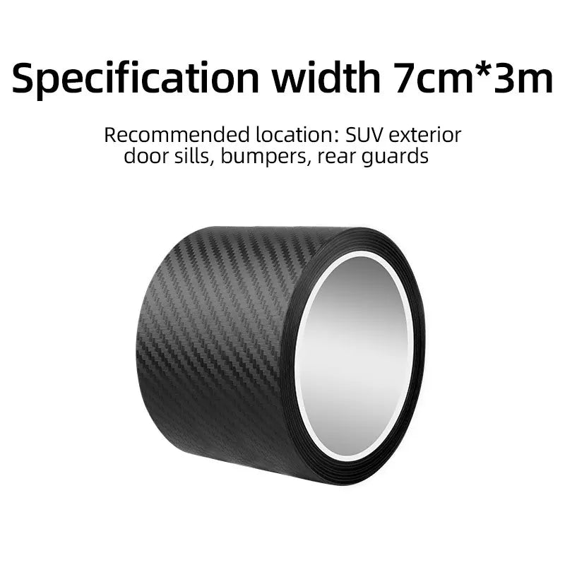 3 Meters Carbon Fiber Pattern Tape Car Door Bumper Edge Guards Protection Single-sided Kitchen Strip Self-adhesive 3/5/7/10cm