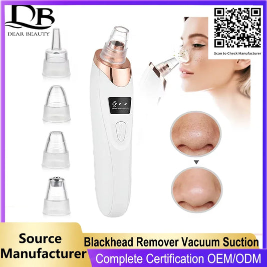 Blackhead Remover Vacuum Suction USB Rechargeable Facial Pore Cleaner Comedone Spot Acne Pimple Black Head Extractor Care Tools