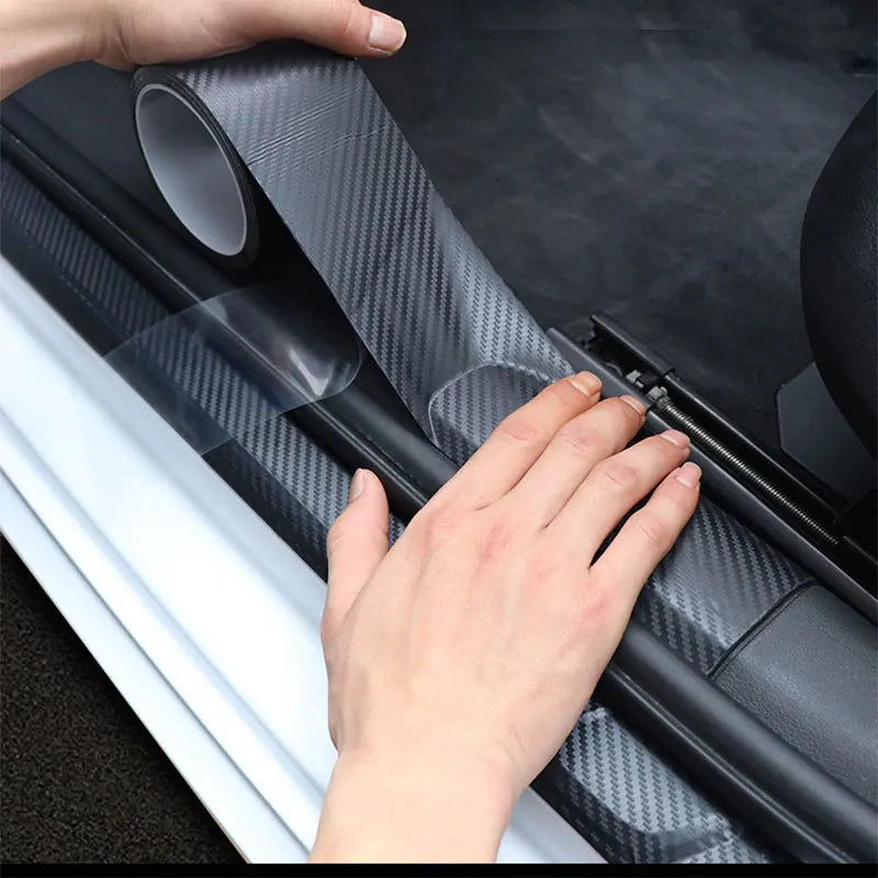 3 Meters Carbon Fiber Pattern Tape Car Door Bumper Edge Guards Protection Single-sided Kitchen Strip Self-adhesive 3/5/7/10cm