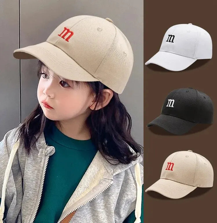 Spring And Summer New Children's Baseball Cap Korean M Embroidery Men And Women Outdoor Sports Sunhat Sunscreen Hat Men