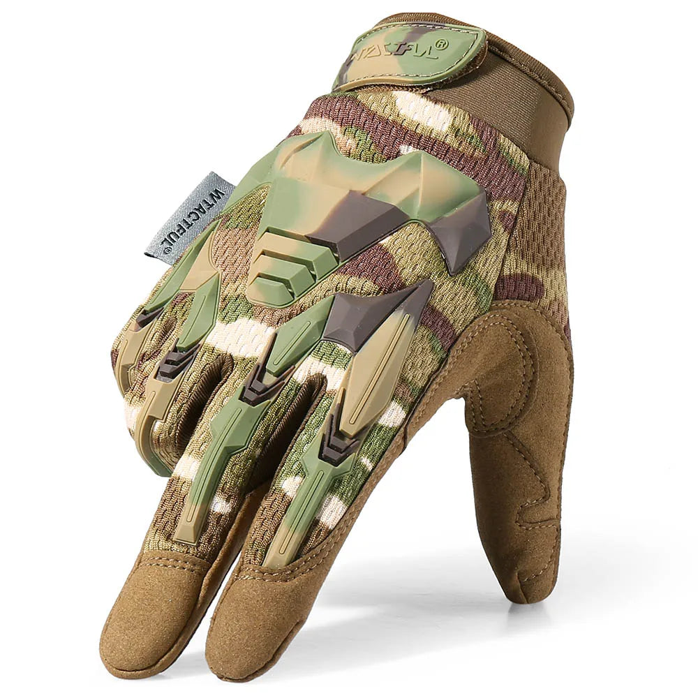 Camo Sports Glove Touch Screen Combat Airsoft Bicycle Outdoor Gear for Hiking Shooting Paintball Hunting Full Finger Gloves Men