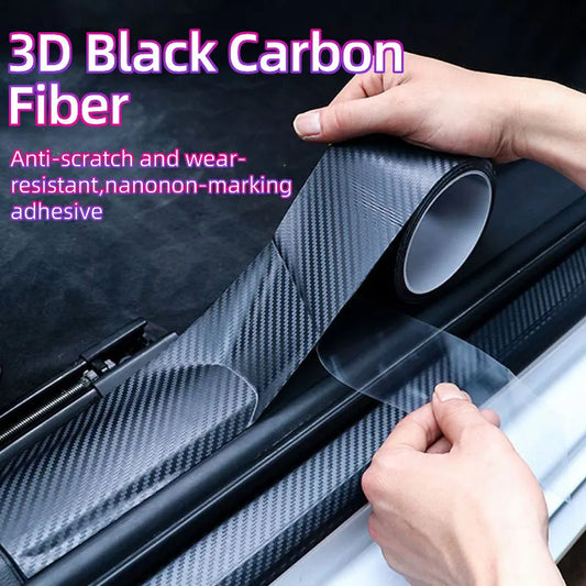 3 Meters Carbon Fiber Pattern Tape Car Door Bumper Edge Guards Protection Single-sided Kitchen Strip Self-adhesive 3/5/7/10cm