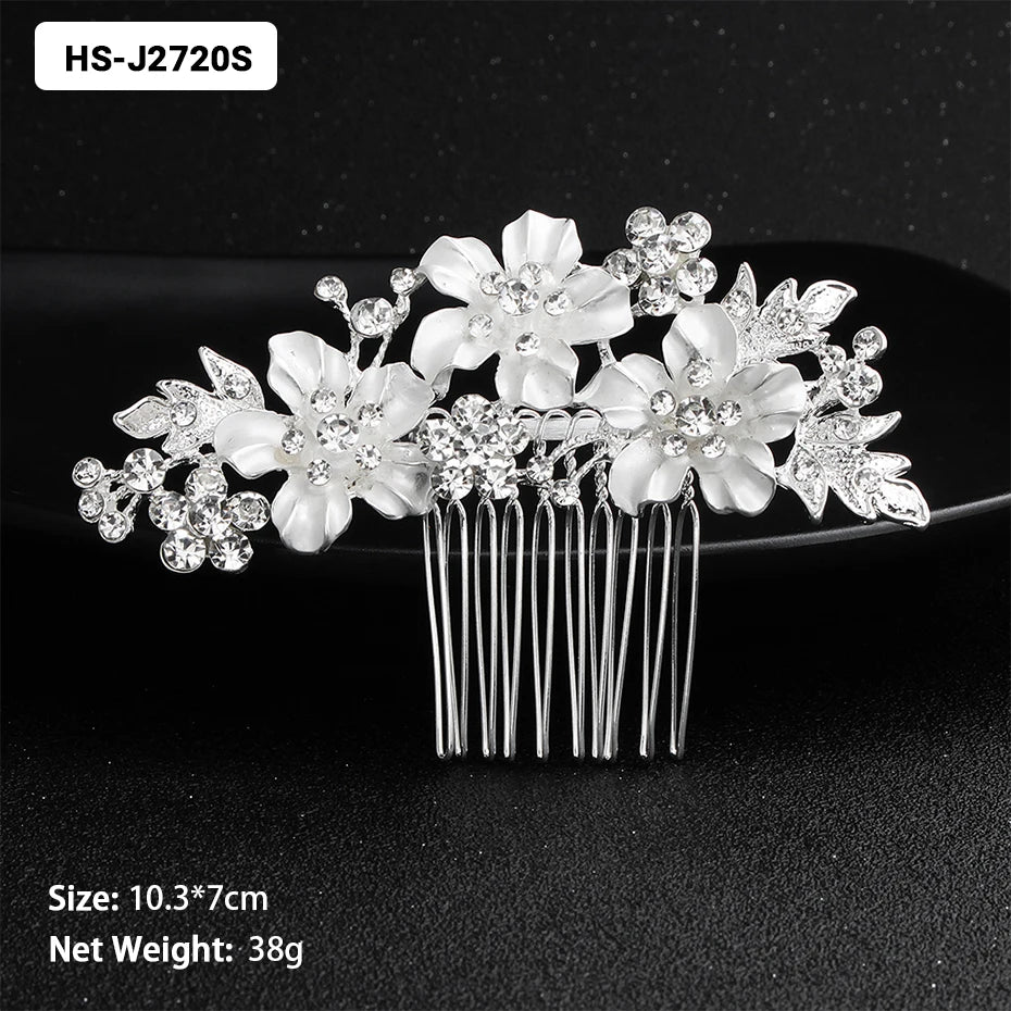 Efily Classic Silver Color Wedding Hair Combs Hairpins Crystal Rhinestone Bride Hair Accessories Women Tiara Bridal Hair Jewelry