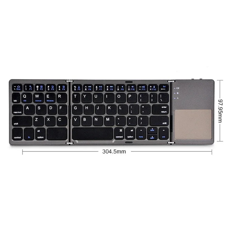 Wireless Folding Keyboard Bluetooth Keyboard With Touchpad For Windows, Android, IOS,Phone,Multi-Function Button Mini Keyboard