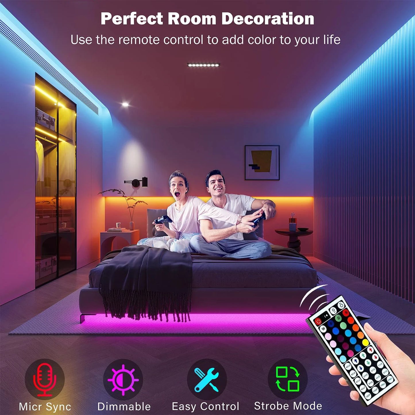 RGB Led Strip Lights with Remote Control Luces Led Room Light USB Flexible Ribbon for Room Decoration TV Backlight Diode Tape