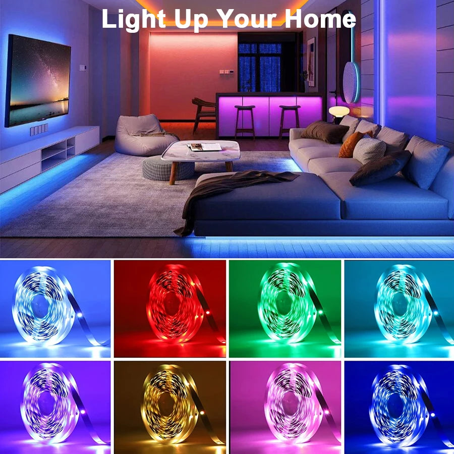 RGB Led Strip Lights with Remote Control Luces Led Room Light USB Flexible Ribbon for Room Decoration TV Backlight Diode Tape