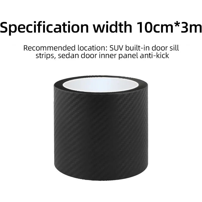 3 Meters Carbon Fiber Pattern Tape Car Door Bumper Edge Guards Protection Single-sided Kitchen Strip Self-adhesive 3/5/7/10cm