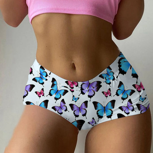 2024 Sexy Panties For Women Printed Butterfly Panties Ladies Soft Breathable Underpants Lingerie Mid Waist Female Underwear