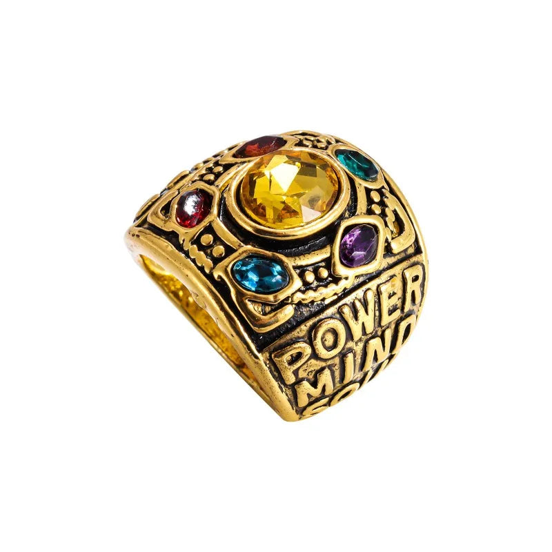 New Creative Unlimited Thanos Men's Ring 6 Gemstones Atmospheric Retro Accessories